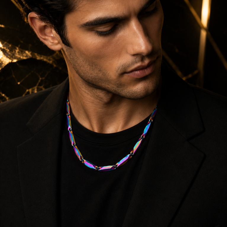 Rv Jewels Stylish Multi Colour Plated Stailness Antitarnish Chain