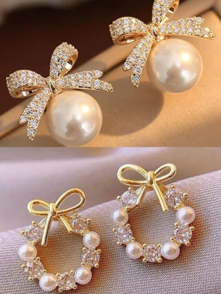 Rv Jewels Korean Pearl Earrings For Girls